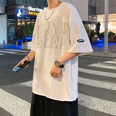 2021休闲港风潮流上衣嘻哈烫钻男街头短袖印花t恤现货T237-P25，男装T恤，星座512-2