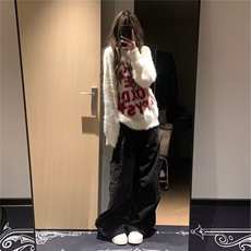 原创美式圆领字母毛衣秋冬情侣款宽松复古慵懒风百搭上衣，男装针织衫/毛衣，星座506A