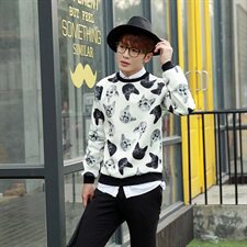 秋款休闲时尚韩版潮流男式猫头潮男卫衣外套A222W386，男装卫衣，星座302B-1