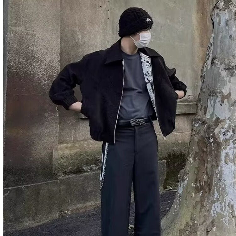 网图cleanfit毛呢外套男秋冬美式复古水墨花短款夹克JK9338-特P98,男装夹克,星座1007（原301D）