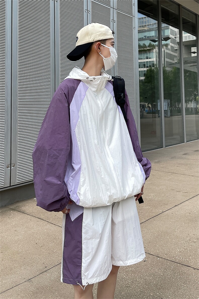 防晒服套装男夏季运动风拼色时尚防晒衣夹克衫XZ514-2-1608-P98,男装防晒衣,星座514-2(原B239)