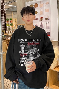 华夫格！华夫格上衣男圆领华夫格卫衣男大码长袖t恤男HY235-特P23图片