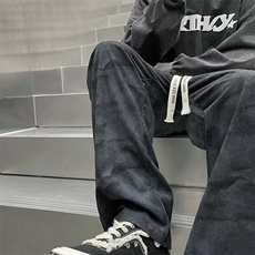hiphop炸街休闲裤男士港风ins痞帅宽松直筒阔腿拖地裤子HK17-P38，男装休闲裤，星座1008