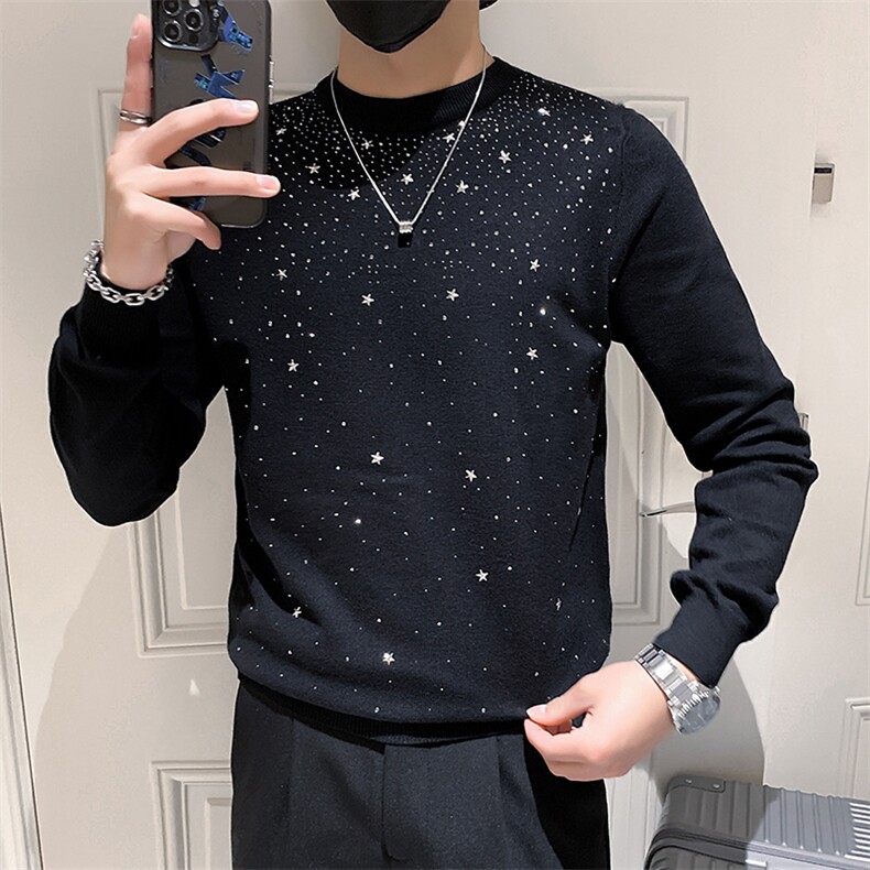 男士秋冬新款满天星潮流时尚修身韩版社会青年MY0849-P53,男装针织衫/毛衣,星座308B-2