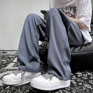 2023夏季新款高级感微喇西裤男装灰色垂感休闲裤子 K3384-P28图片