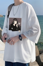 Q11122-P30春夏季七分袖t恤男大码五分袖男短袖中袖，男装T恤，电商A040
