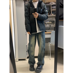 美式 高街重工水洗宽松牛仔裤长裤A014-DY23309-P58控78图片