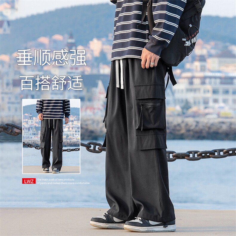 冲锋裤美式高街工装裤子男潮牌宽松直筒休闲长裤K1230-特批-35，男装工装外套，星座718-1