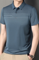 爆夏季男款冰丝透气polo衫短袖潮流上衣百搭商务风爸爸男装，男装T恤，钱塘6003（原4033）