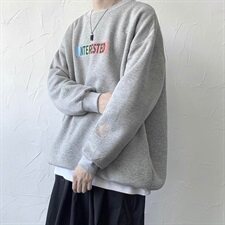 XZ607-1-WY08-P40秋季字母印花卫衣，男装卫衣，星座607-1