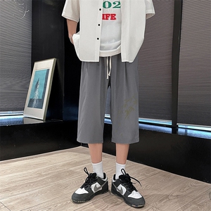 冰丝七分裤男大码速干短裤男五分裤 车景风格 QK72382-P25图片