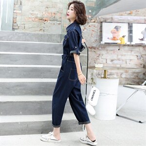 牛仔连体裤女2026夏季新款欧货时尚设计感气质修身显瘦减龄裤子潮，女装套装/套裙，E百度