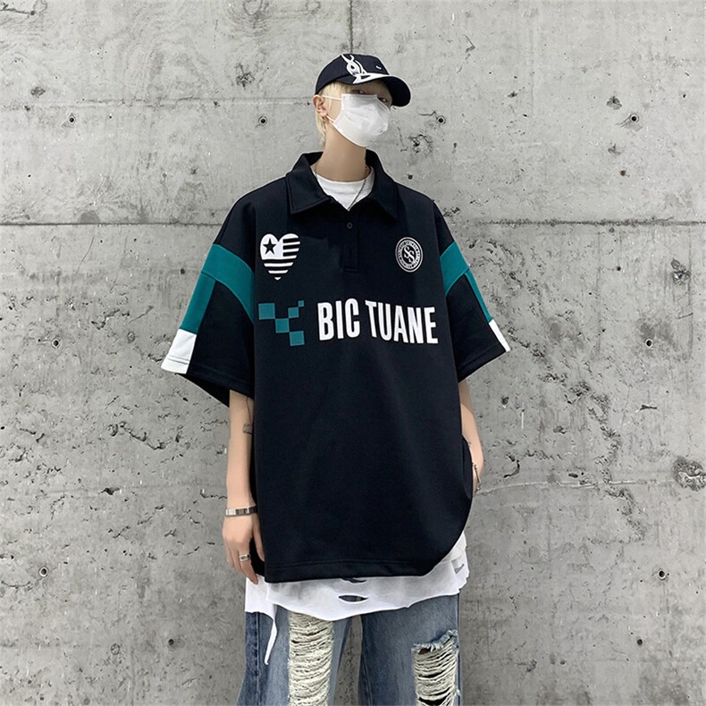 DSA059-7817-P45控68现货高品质珠地爽滑撞色拼接POLO衫短袖T恤，男装Polo衫，电商A059