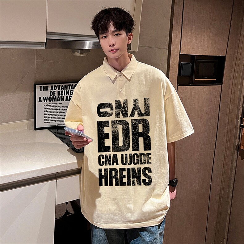 可设48小时支持抖音得物来样二开网眼透气翻领t恤美式短袖POLO衫,男装T恤,电商A486-1