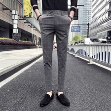 2021春夏新款英伦西裤小脚裤长裤A450（同款九分G），男装休闲裤，星座1904A