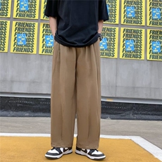 春夏工装休闲裤男百搭裤子ins潮牌坠感宽松直筒纯色阔腿裤~K1155，男装休闲裤，星座601-2