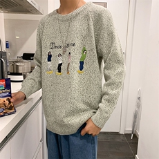 款MY789毛衣男韩版潮流个性刺绣ins潮牌宽松慵懒风针织，男装针织衫/毛衣，电商D310（原电商305）