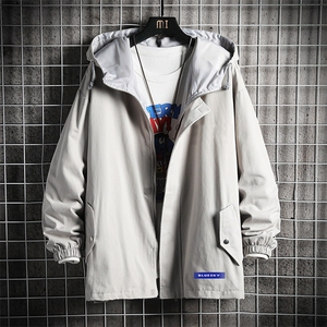 JK41202-P85 加棉款-P115 纯棉连帽夹克男士大码工装夹克男 网格图片