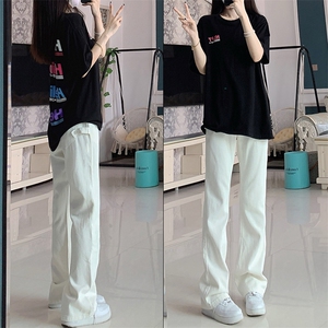 秋季新品美式ins高街hiphop微喇叭水洗牛仔长裤货号K736P60图片