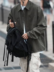 男士双口袋长袖衬衫外套202-8-CS90-P68（100棉）,男士时尚杂志服装搭配图片中国图片
