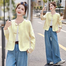 『现货』新中式外套年轻款小外套改良宽松长袖G风时尚上衣高级感，女装短外套，意芙