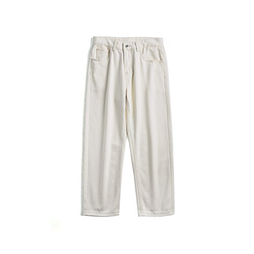 大量现货/主推港风宽松米白牛仔裤灰色A338-1/HK23/P50,男装牛仔裤,电商D325