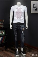 2021夏季丝光棉烫钻短袖T恤711-875P65M-5XL（假模），男装T恤，钱塘6066（原711）
