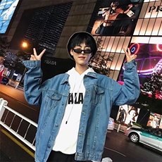 JK07港风文艺学生青少年牛仔夹克外套春秋装男装外衣开衫褂子韩版，男装夹克，星座115A(原星座507）