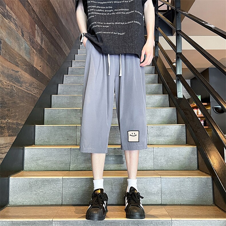 冰丝七分裤男大码速干短裤男五分裤 港风风格 QK72316-P25图片