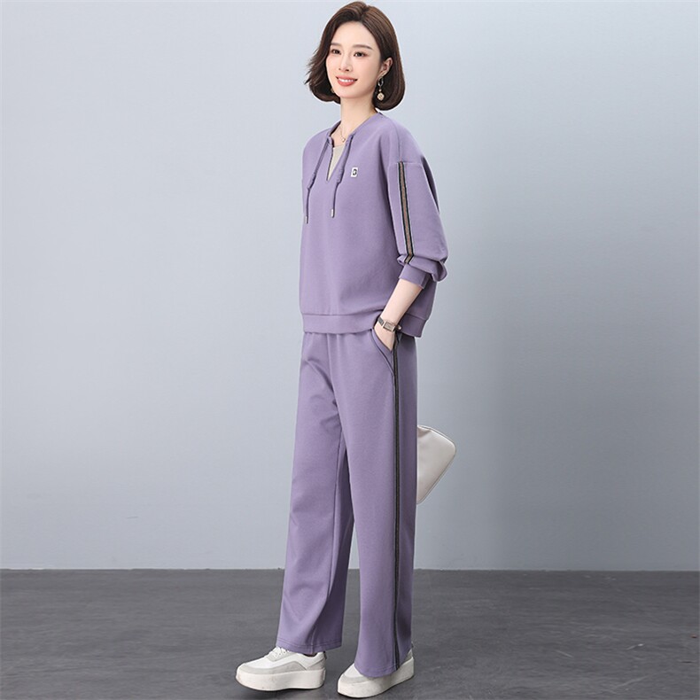 2026春秋季时尚简约大方气质优雅显瘦休闲潮流撞色套装,女装套装/套裙,独衣靓