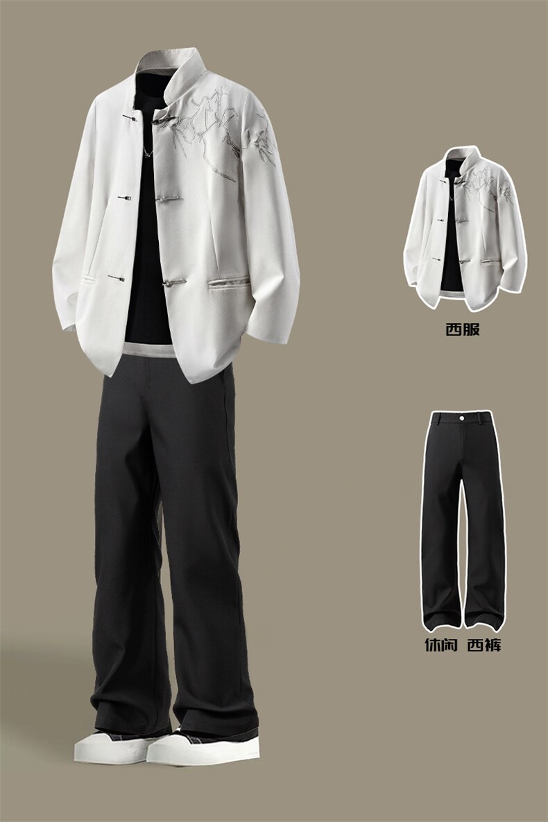 西服立体绣95%绦纶5%氨纶M-5XL大码XF78058P90控139西裤78151P45,男装西服,星座227-7