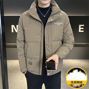 标50绒2025冬季跑量新款男士立领时尚潮流白鸭绒羽绒服夹克图片