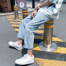 秋季牛仔裤男长裤直筒宽松韩版潮流潮牌百搭休闲九分裤子，男装牛仔裤，电商A318