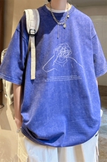 ！2024夏季新款男士水洗潮牌短袖T恤情侣半袖XT133P35，男装T恤，电商B220