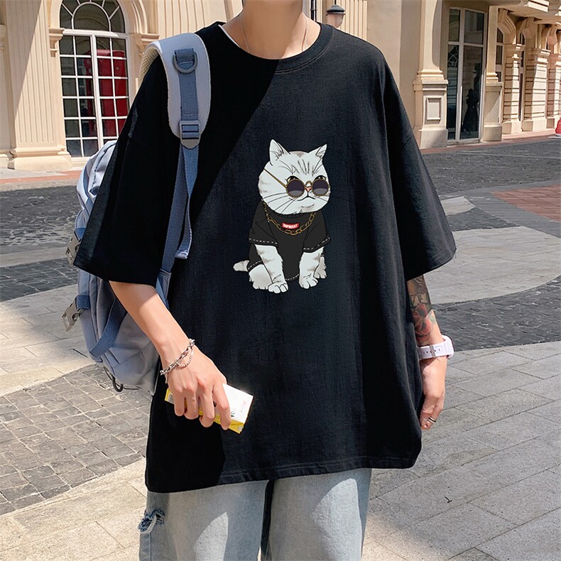 DX17044-P20纯棉短袖t恤男大码半袖打底衫宽松体恤衫港风,男装T恤,电商A040