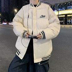 冬季新款PU皮免洗棉衣外套牌棒球棉服宽松情侣加厚夹克JM226，男装夹克，星座1116A-1（原606A）