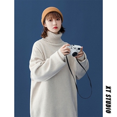 @中性风冬新款2021毛衣高领纯色针织衫上衣A125-C013-P65女类，男装针织衫/毛衣，电商A125