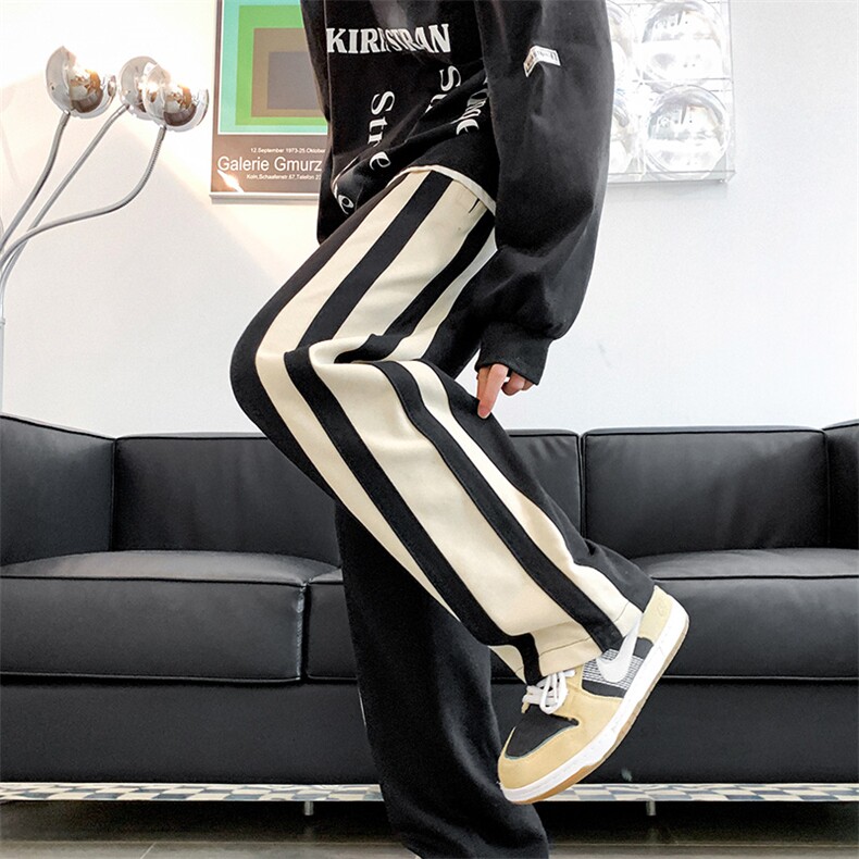 秋装vibe风港风ins大码男装束脚裤加肥加大码休闲直筒裤男女裤子，男装休闲裤，星座909-2（原星座717-2）