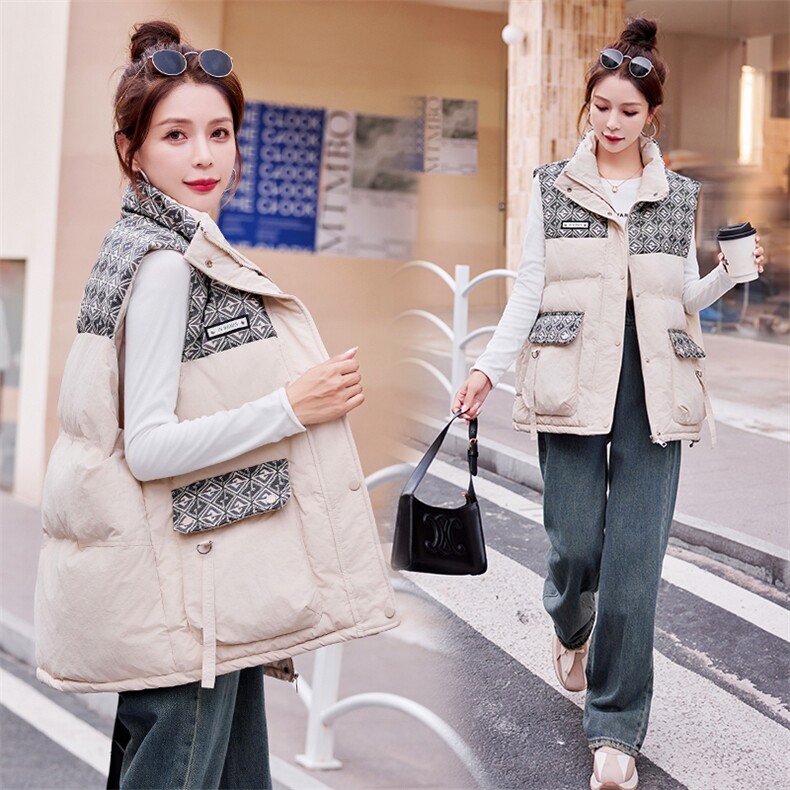 马甲女2024冬装新款女装韩版时尚气质拼接显瘦马夹外套！现货已出，女装马甲，慧尚依恋