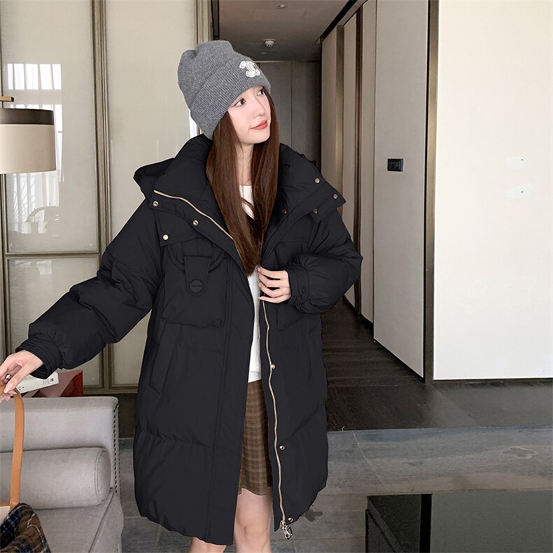2023年冬季新款时尚通勤70鹅绒羽绒服中长款外套女,女装羽绒服,辉之琳