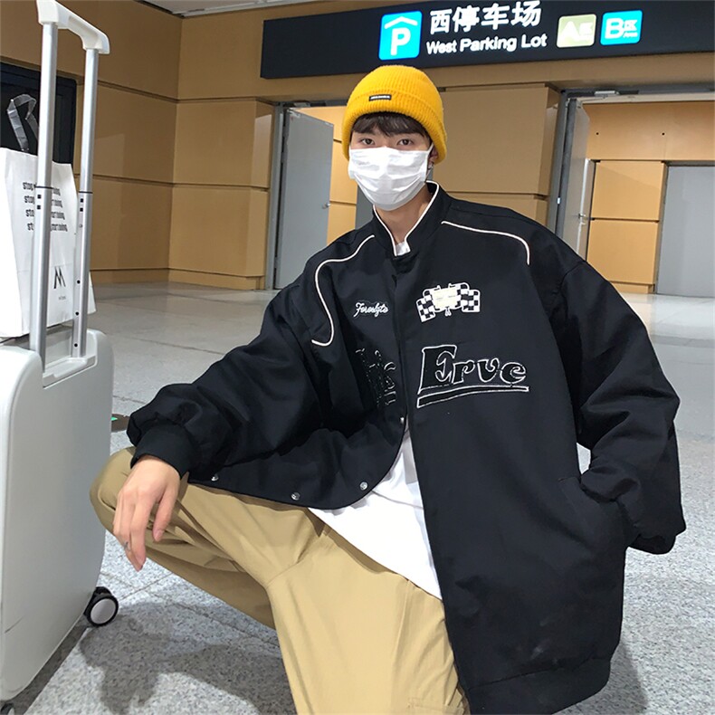 EQ92飞行服工装外套男毛巾绣夜光条潮流夹克2024新款春装P113,男装夹克,电商C306-1