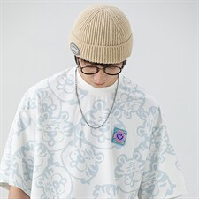 2023夏新款情侣风满版印花冰丝宽松圆领短袖T恤上衣T2223-P38,男装T恤,星座914-3