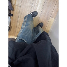 复古牛仔裤男春秋宽松潮牌痞帅条纹直筒阔腿裤子NWY03，男装牛仔裤，星座1116A（原606A-3）