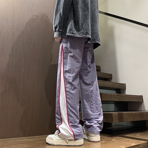 秋季美式insi高街hiphop拼接宽松运动长裤货号K2315P45控价68图片