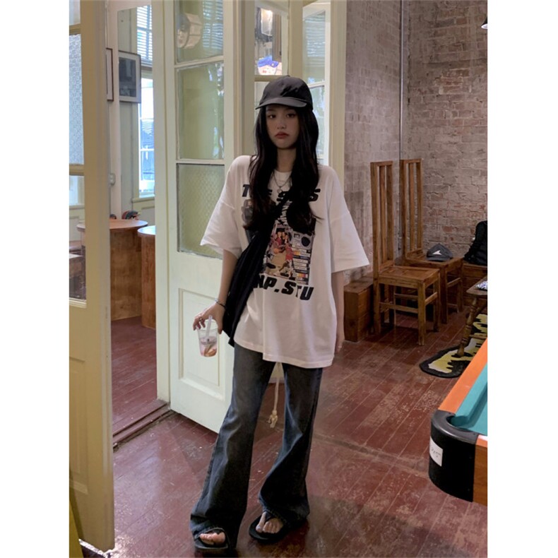 T0757-P25潮牌情侣T美式复古人像印花纯棉短袖男女款上衣,男装T恤,星座617A-2