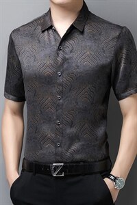 GBN6501夏季新款男式休闲衬衫重磅短袖时尚衬衣P345图片