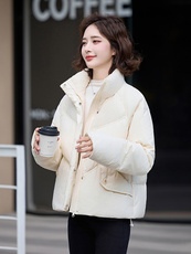 时尚气质女款短款羽绒服冬季保暖轻薄显瘦外套90%白鸭绒填充黑色百搭设计，女装羽绒服，姿衣坊
