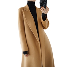 2025新款秋冬双面羊绒大衣女中长款高端赫本风韩版羊毛呢外套，女装双面呢大衣，乾庄羊绒