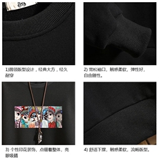 S6250-P28京剧脸谱风秋季圆领卫衣男韩版宽松长袖外套砖墙，男装卫衣，电商A040A