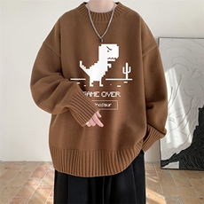 半高领毛衣男士大码针织衫男毛线衣男M18315-P45加绒款-P65，男装针织衫/毛衣，电商A040